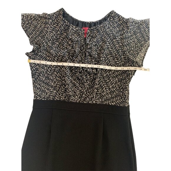 212 Collection Womens Black & Gray Short Sleeve Shift Dress Side Zipper Size 12 - Picture 7 of 11